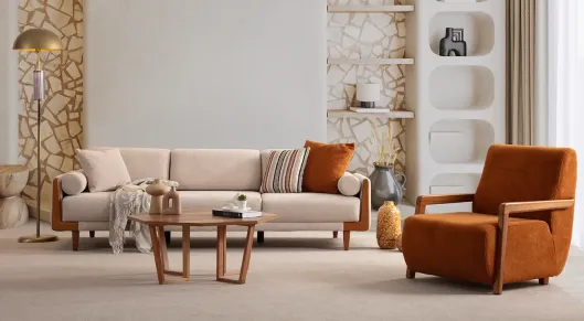 Product img 2, Loft Ahşap Ayaklı Modern Koltuk Takımı